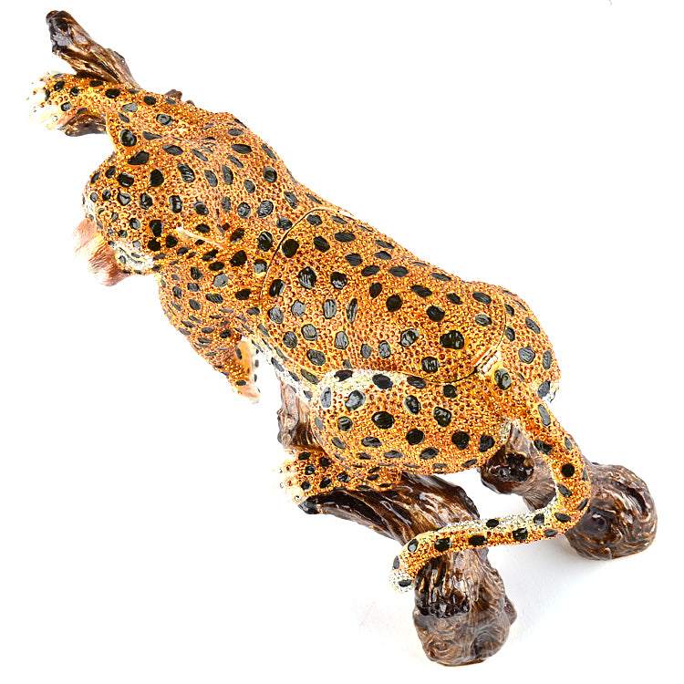 Large Lounging Leopard Trinket Box