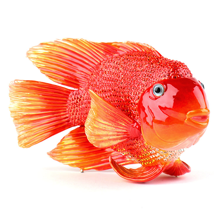 big gold fish box Giant Red Goldfish Trinket Box – The Russian Store