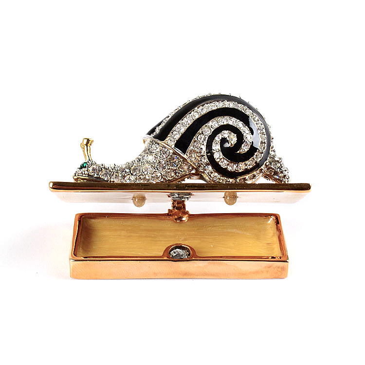 Fancy Snail with Crystals Trinket Box