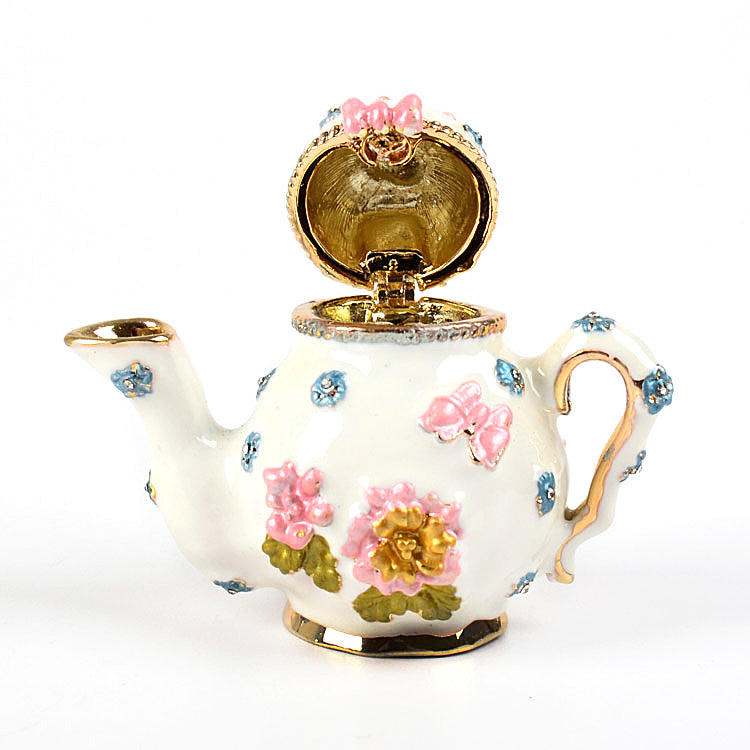 Floral Teapot Trinket Box