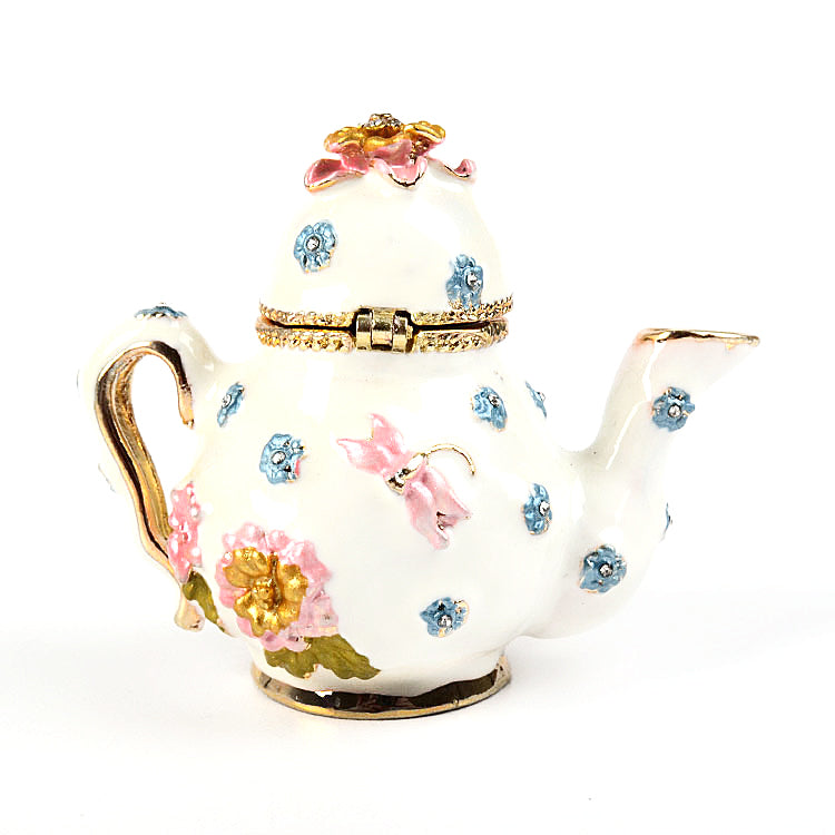 Floral Teapot Trinket Box