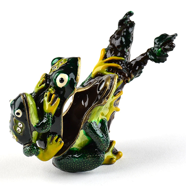 Frogs On Branch Trinket Box