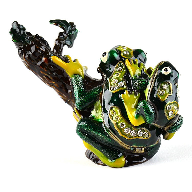 Frogs On Branch Trinket Box