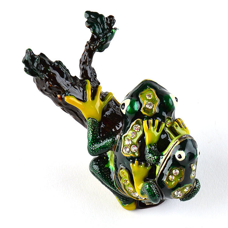 Frogs On Branch Trinket Box