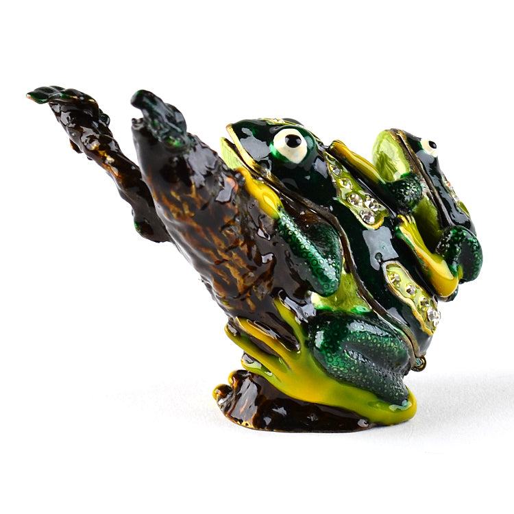 Frogs On Branch Trinket Box