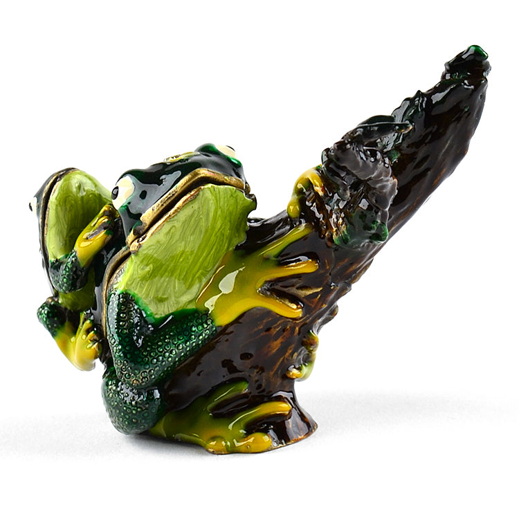 Frogs On Branch Trinket Box