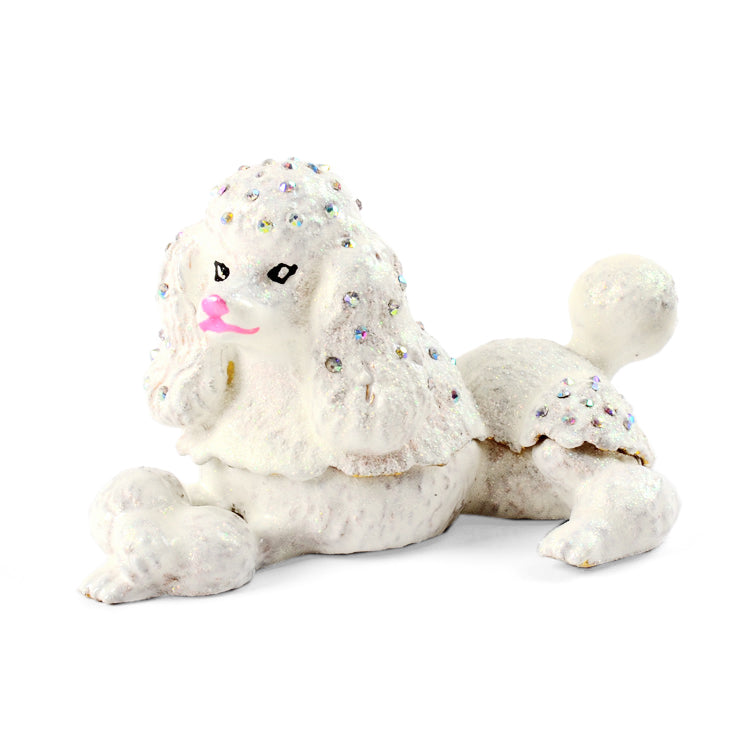 White Poodle Trinket Box