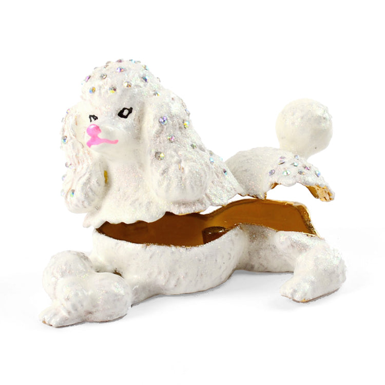 White Poodle Trinket Box