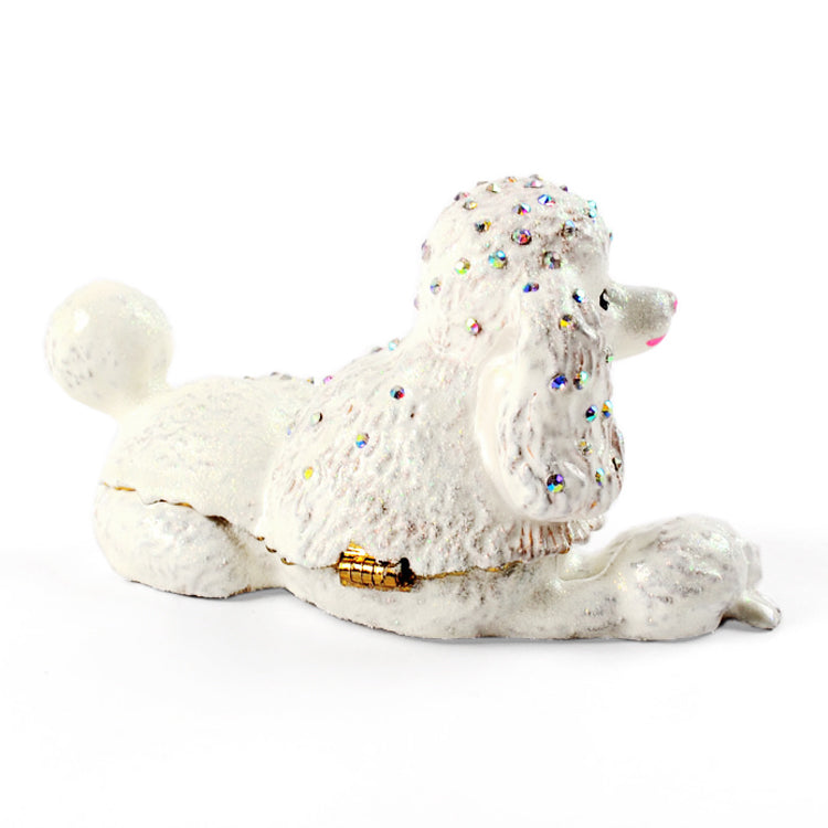 White Poodle Trinket Box