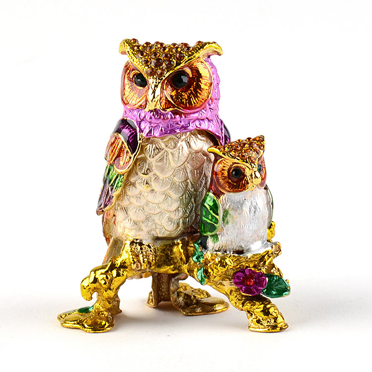 Colorful Owls Family Trinket Box