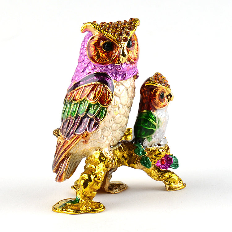 Colorful Owls Family Trinket Box
