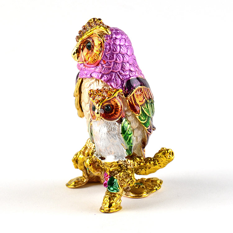 Colorful Owls Family Trinket Box