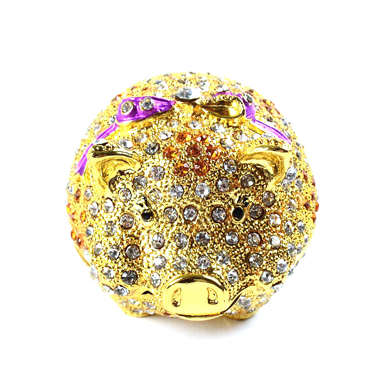 Very Cute Round Piggy Trinket Box