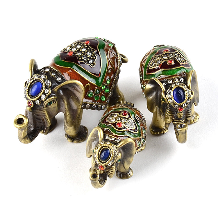 Family of Three Elephants Trinket Box Set