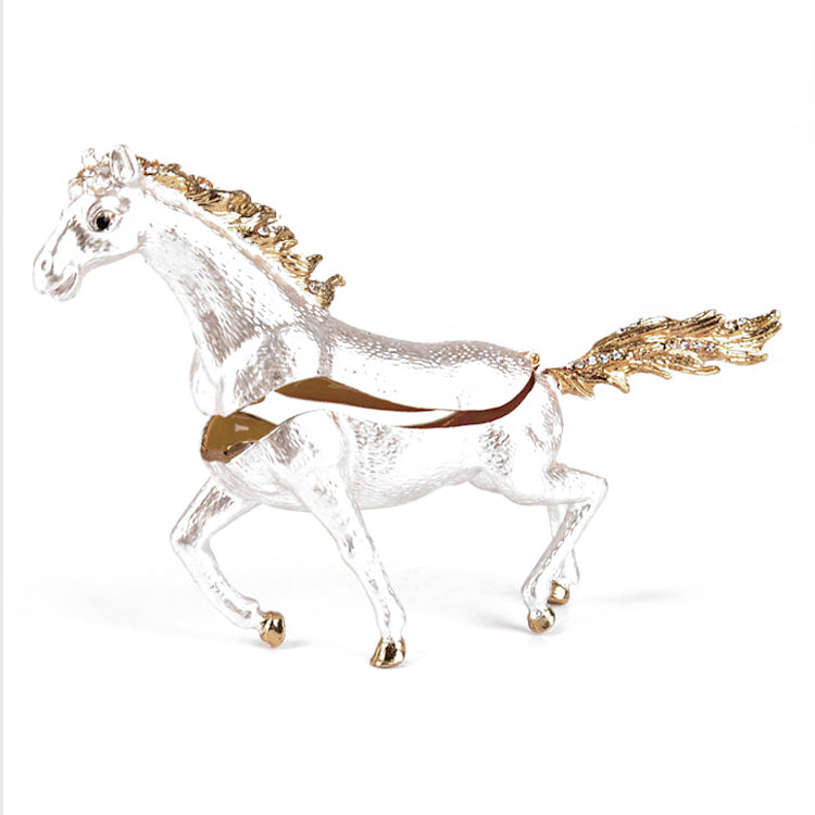White Horse Running Trinket Box
