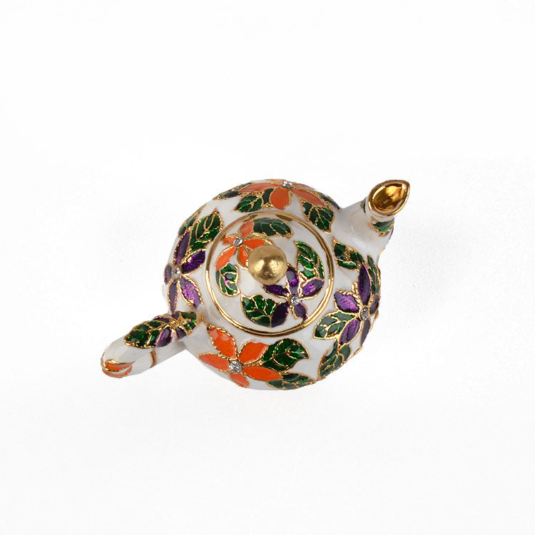 Colorful Floral Teapot Trinket Box