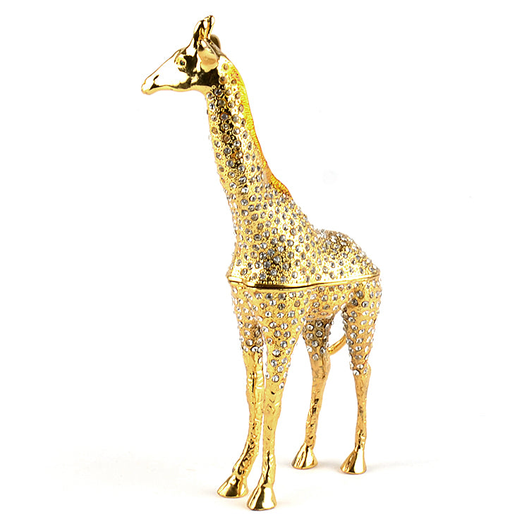 9" Tall Golden Giraffe Trinket Box