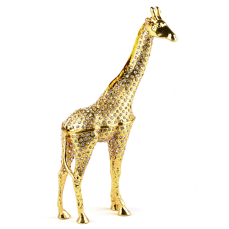 9" Tall Golden Giraffe Trinket Box