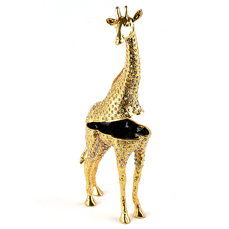 9" Tall Golden Giraffe Trinket Box