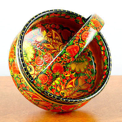 Wooden Khokhloma Basket