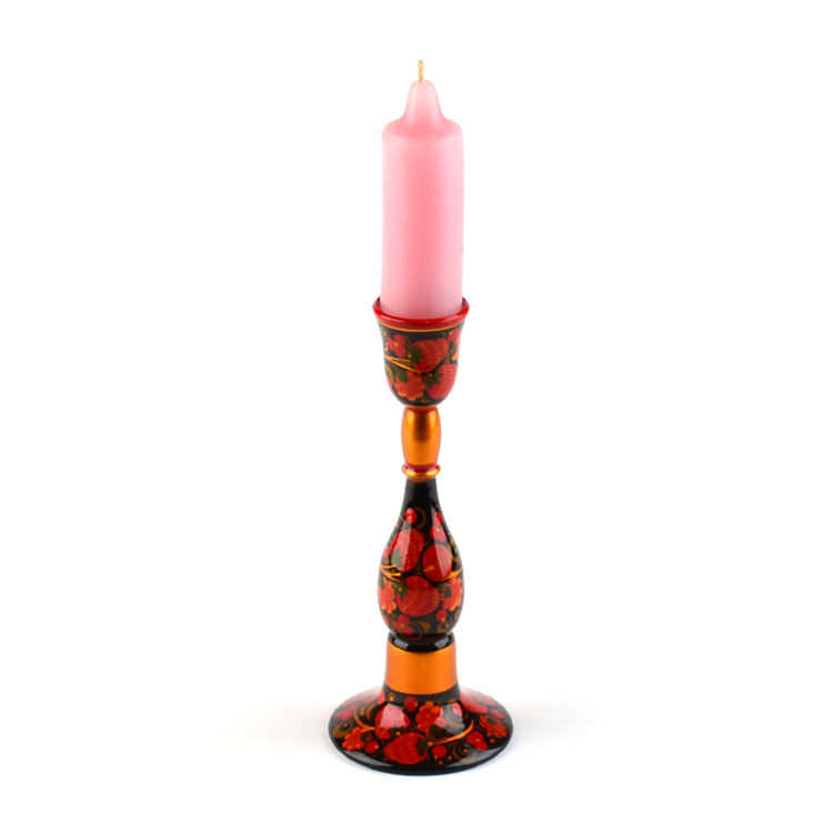 Russian Khokhloma Candle Holder