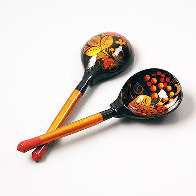 Two Khokhloma Spoons Set