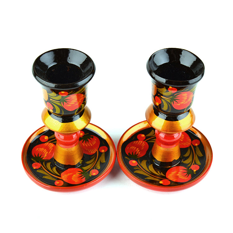 Khokhloma Candle Holder Set