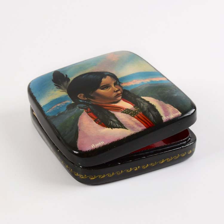 Young Native American Girl Lacquer Box