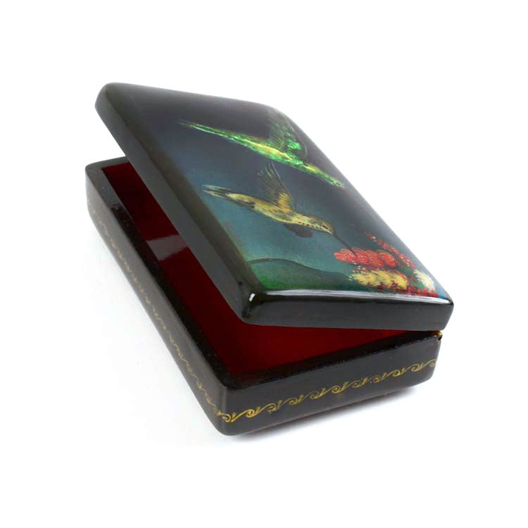 Hummingbirds Russian Lacquer Box