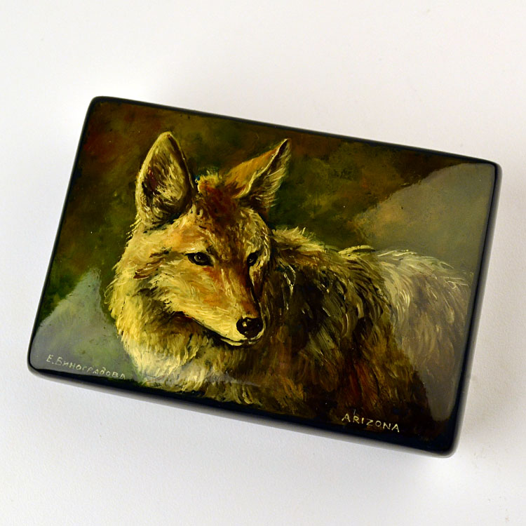 Handpainted Coyote Box