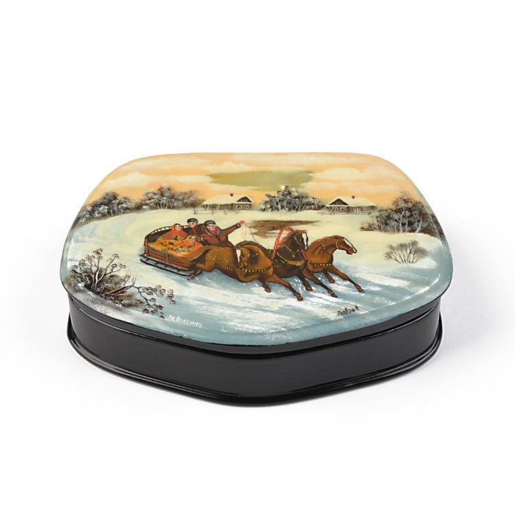 Fedoskino Troika Ride Lacquer Box