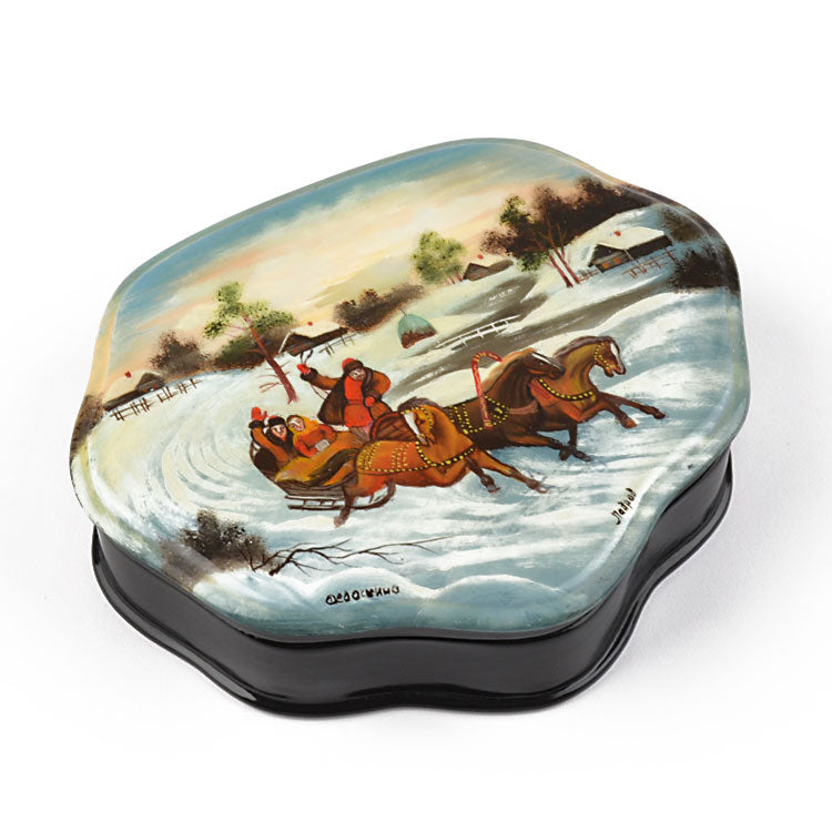 Winter Troika Ride Lacquer Box