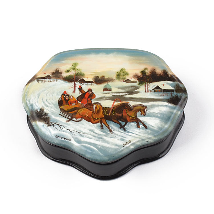 Winter Troika Ride Lacquer Box