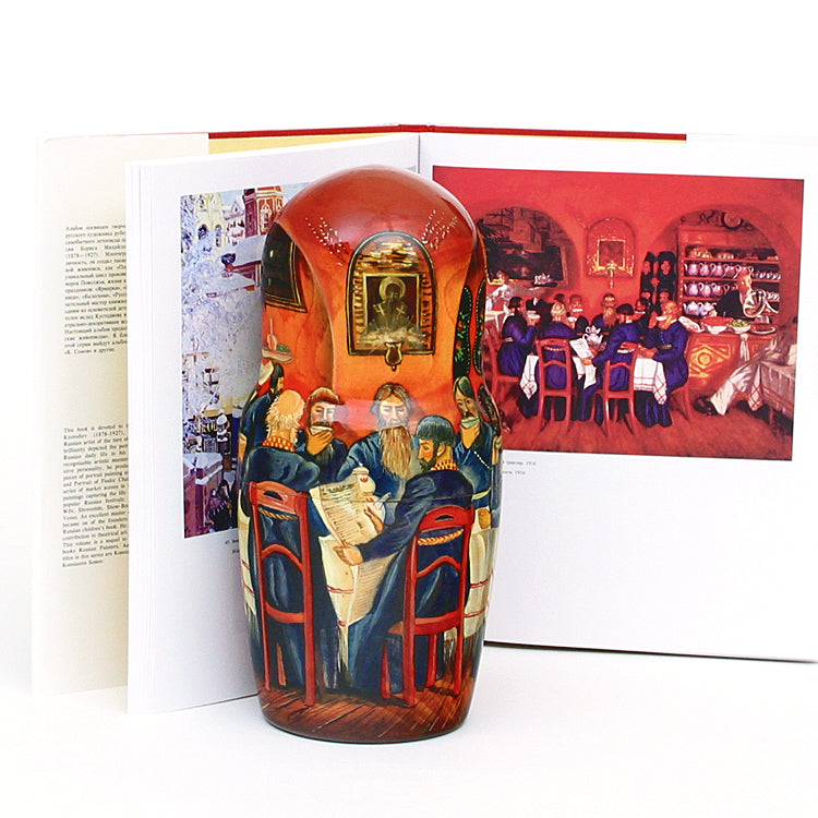 Kustodiev Paintings Nesting Doll and Book Set