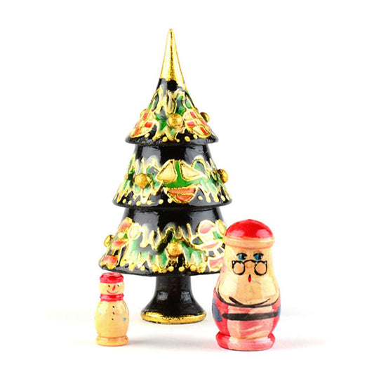 Christmas Tree with Santa and Snowman Matryoshka