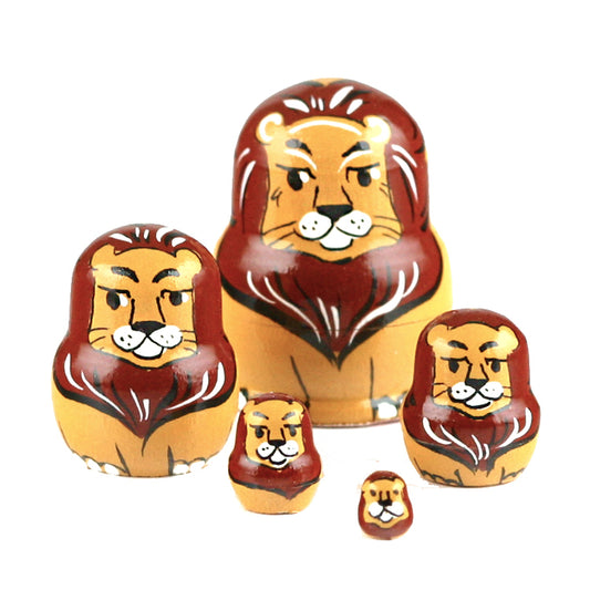 1 1-2" Tall Tiny Lion Stacking Doll
