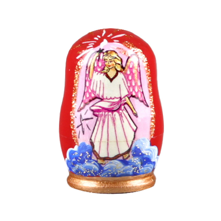 1 1-2" Tall Tiny Pink Angel Matryoshka Doll