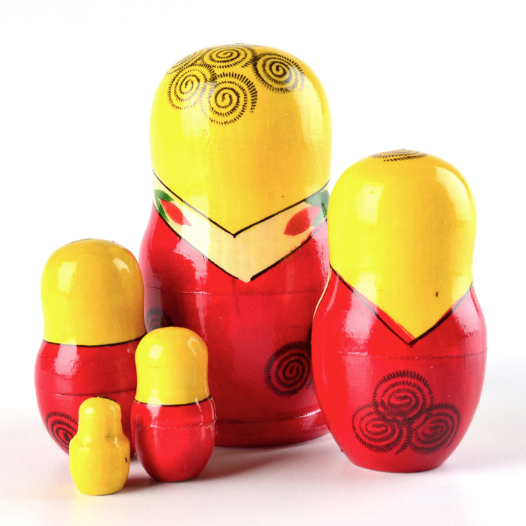 Red Roses 5 Pcs. Set Babushka Doll
