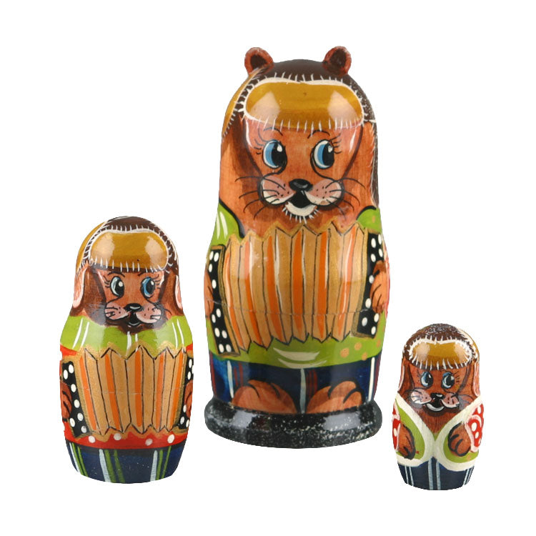 Dog Family Play Accordion Matryoshka