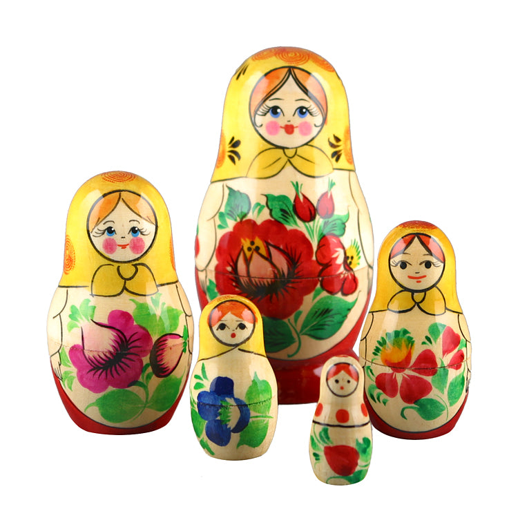 Floral Girl Nesting Matyroshka Doll