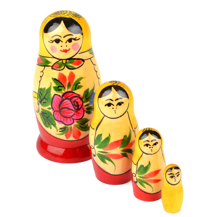 Little Red Roses Matryoshka Doll 4 pcs. Set