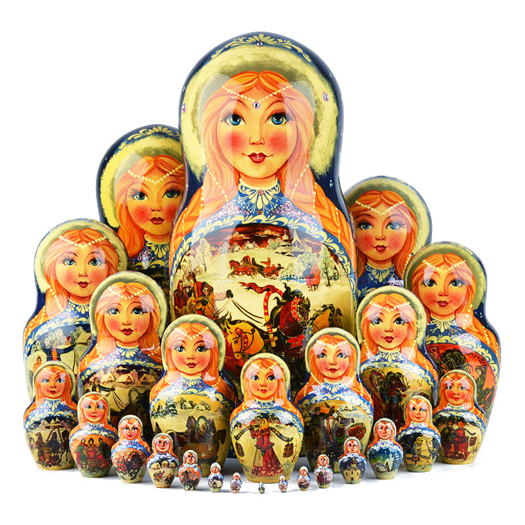 Russian Troika 25 Pcs.Nesting Doll