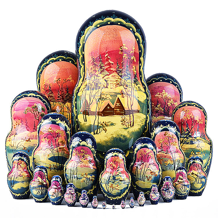 Russian Troika 25 Pcs.Nesting Doll