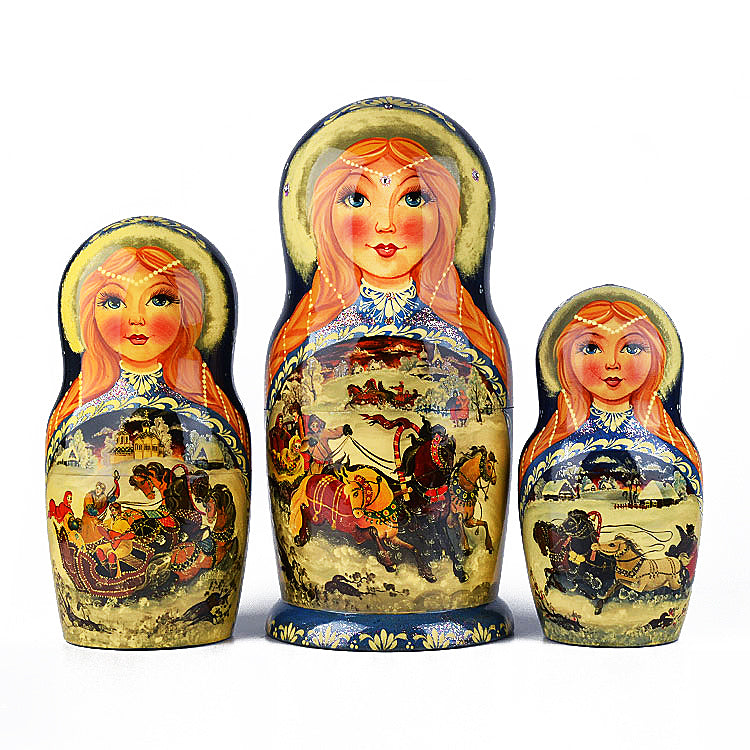 Russian Troika 25 Pcs.Nesting Doll