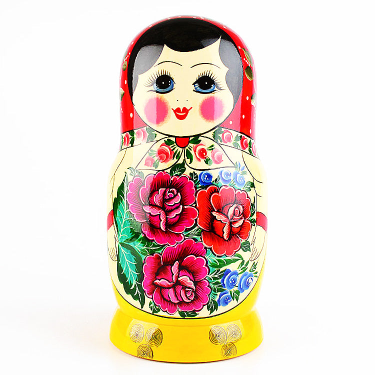 Red Roses 15 Pcs. Nesting Doll