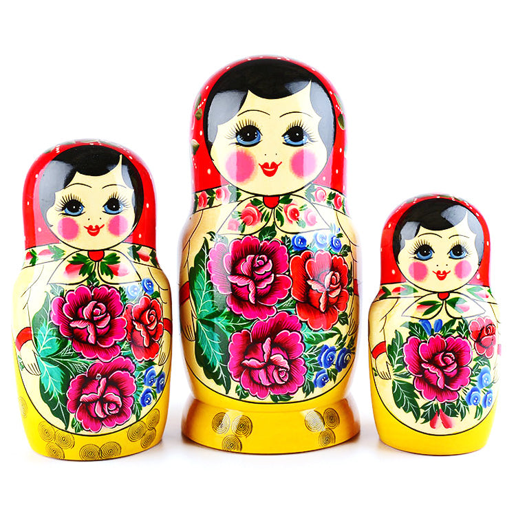 Red Roses 15 Pcs. Nesting Doll