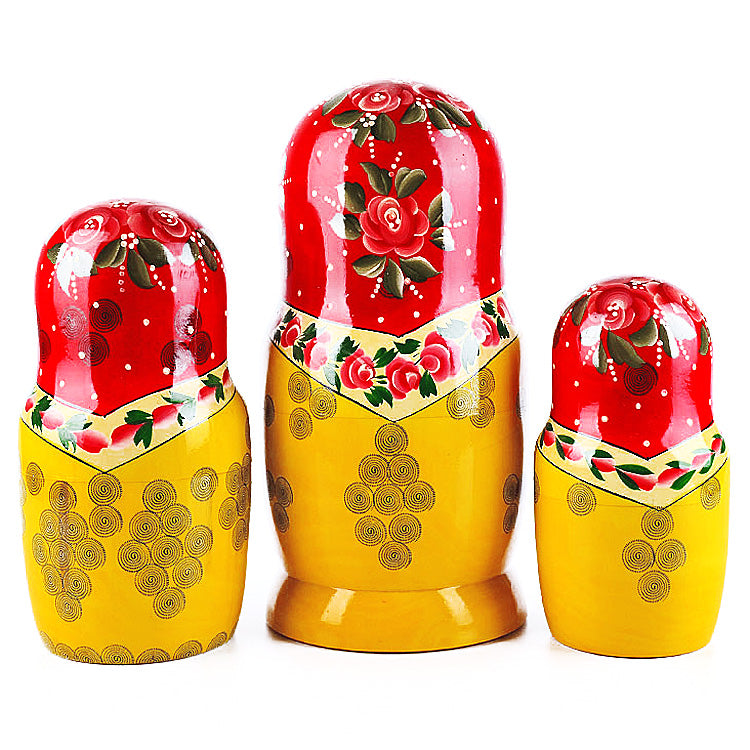 Red Roses 15 Pcs. Nesting Doll