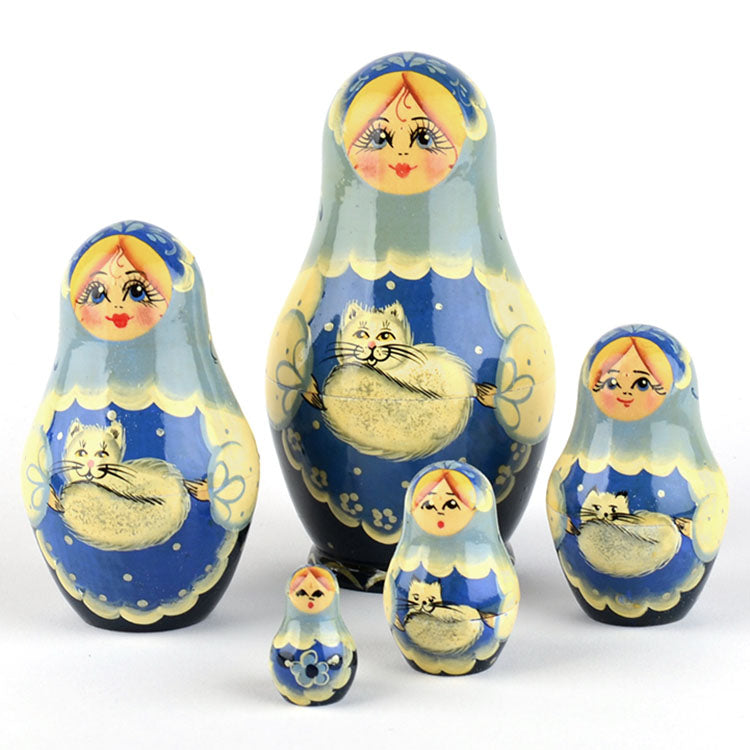 Girl With Cat Stacking Doll