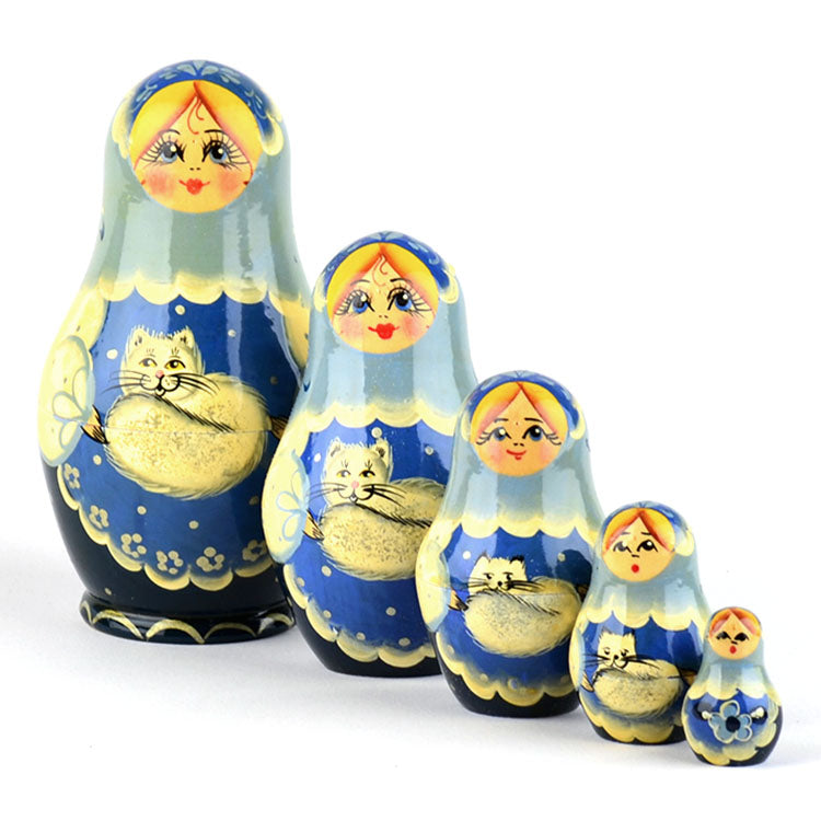 Girl With Cat Stacking Doll