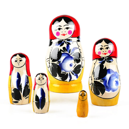 Blue Flowers Traditional Matryoshka Doll